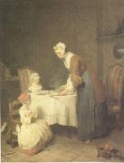 Jean Baptiste Simeon Chardin Le Benedicite (Saying Grace) (mk05) Sweden oil painting artist